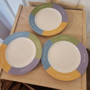 3 Mary Kay Enthusiasm Commitment Belief Courage 7.75" China Cake/Bread Plates